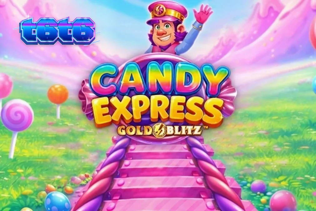 Tampilan antarmuka seluler Candy Express Gold Blitz dengan grafis permen yang cerah